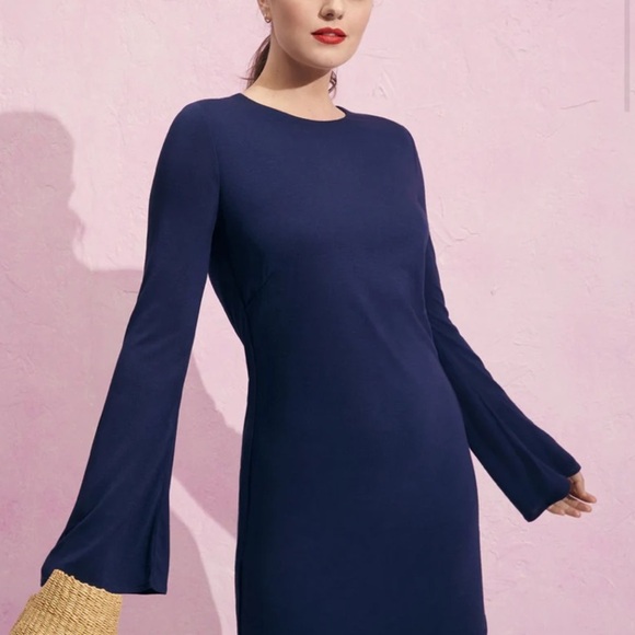 BOSTON PROPER Bell Sleeve Cocktail Dress - Picture 2 of 10